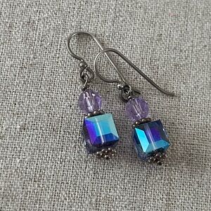 Swarovski Crystal Drop Earrings w/ Sterling Silver